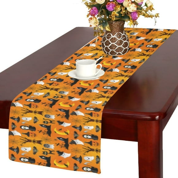 Aflyko Halloween Table Runner Ghost Orange Spider Web Fun Spooky Party Holiday Kitchen Dining Table Setting Winter Traditional Day of The Dead Home Decor 13 × 90 Aflyko Halloween Table Runner Ghost Orange Spider Web Fun Spooky Party Holiday Kitchen Dining Table Setting Winter Traditional Day of The Dead Home Decor 13 × 90